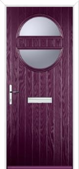 Circle Glazed Composite Front Door in Purple Violet