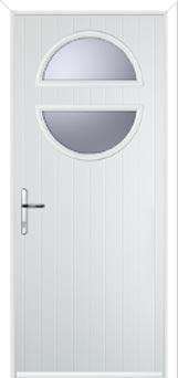 Circle Glazed Composite Back Door in White