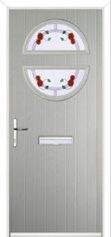 Circle Mackintosh Rose Composite Front Door in Agate Grey