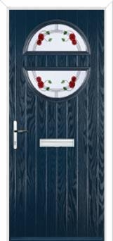 Circle Mackintosh Rose Composite Front Door in Dark Blue
