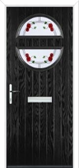 Circle Mackintosh Rose Composite Front Door in Black