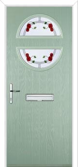 Circle Mackintosh Rose Composite Front Door in Chartwell Green