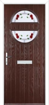 Circle Mackintosh Rose Composite Front Door in Darkwood
