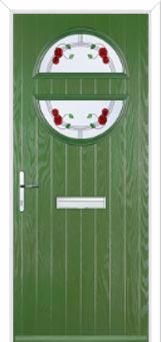 Circle Mackintosh Rose Composite Front Door in Fern Green