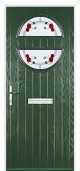 Circle Mackintosh Rose Composite Front Door in Green