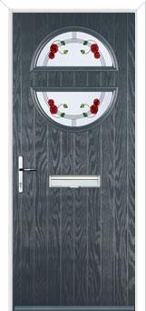 Circle Mackintosh Rose Composite Front Door in Anthracite Grey