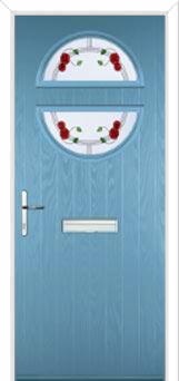 Circle Mackintosh Rose Composite Front Door in Pastel Blue