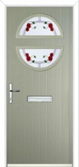Circle Mackintosh Rose Composite Front Door in Pebble Grey
