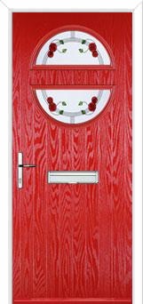 Circle Mackintosh Rose Composite Front Door in Poppy Red