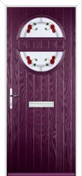 Circle Mackintosh Rose Composite Front Door in Purple Violet