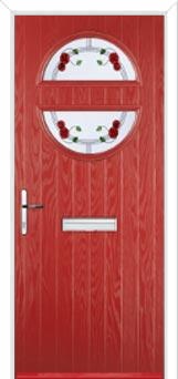 Circle Mackintosh Rose Composite Front Door in Red