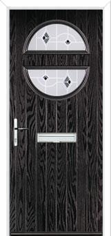 Circle Murano Composite Front Door in Black Brown