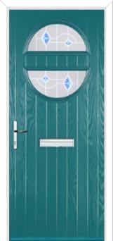 Circle Murano Composite Front Door in Turquoise Blue