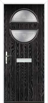 Circle Staxton Composite Front Door in Black Brown