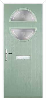 Circle Staxton Composite Front Door in Chartwell Green