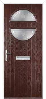 Circle Staxton Composite Front Door in Darkwood