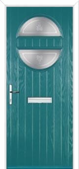 Circle Staxton Composite Front Door in Turquoise Blue