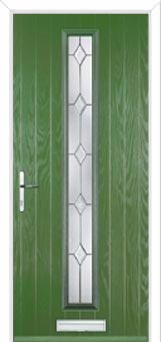 Cottage Long (centre) Classic Composite Front Door in Fern Green