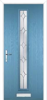 Cottage Long (centre) Classic Composite Front Door in Pastel Blue
