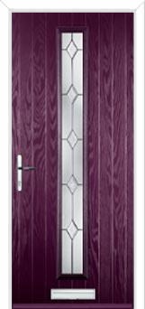Cottage Long (centre) Classic Composite Front Door in Purple Violet