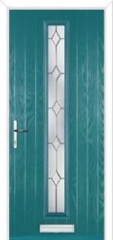 Cottage Long (centre) Classic Composite Front Door in Turquoise Blue