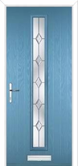 Cottage Long (centre) Crystal Diamond Composite Front Door in Pastel Blue