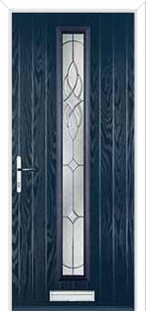Cottage Long (centre) Elegance Composite Front Door in Dark Blue