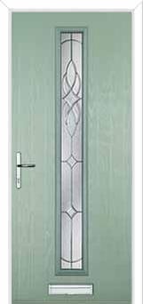 Cottage Long (centre) Elegance Composite Front Door in Chartwell Green