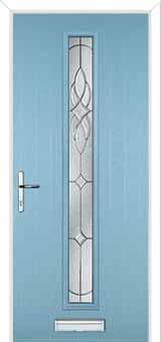 Cottage Long (centre) Elegance Composite Front Door in Duck Egg Blue