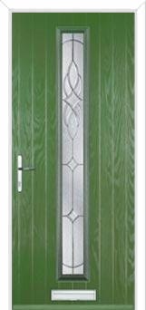 Cottage Long (centre) Elegance Composite Front Door in Fern Green