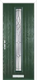 Cottage Long (centre) Elegance Composite Front Door in Green