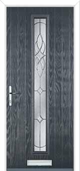 Cottage Long (centre) Elegance Composite Front Door in Anthracite Grey