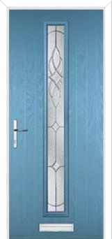 Cottage Long (centre) Elegance Composite Front Door in Pastel Blue