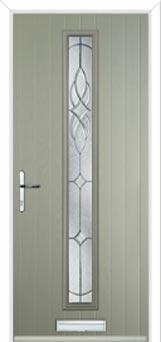 Cottage Long (centre) Elegance Composite Front Door in Pebble Grey
