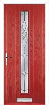 Cottage Long (centre) Elegance Composite Front Door in Red