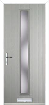 Cottage Long (centre) Glazed Composite Front Door in Agate Grey