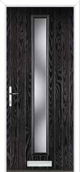 Cottage Long (centre) Glazed Composite Front Door in Black Brown