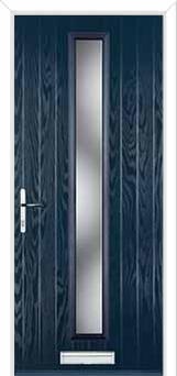 Cottage Long (centre) Glazed Composite Front Door in Dark Blue