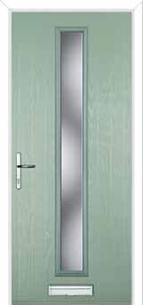 Cottage Long (centre) Glazed Composite Front Door in Chartwell Green