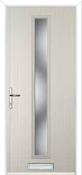 Cottage Long (centre) Glazed Composite Front Door in Cream