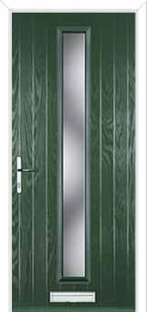 Cottage Long (centre) Glazed Composite Front Door in Green