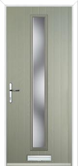 Cottage Long (centre) Glazed Composite Front Door in Pebble Grey