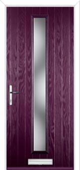 Cottage Long (centre) Glazed Composite Front Door in Purple Violet