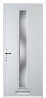 Cottage Long (centre) Glazed Composite Front Door in White