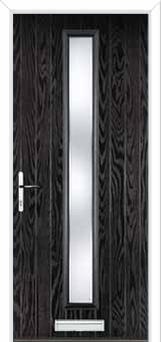 Cottage Long (centre) Kensington Composite Front Door in Black Brown