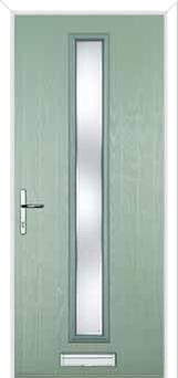 Cottage Long (centre) Kensington Composite Front Door in Chartwell Green