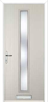 Cottage Long (centre) Kensington Composite Front Door in Cream