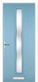 Cottage Long (centre) Kensington Composite Front Door in Duck Egg Blue