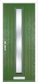 Cottage Long (centre) Kensington Composite Front Door in Fern Green
