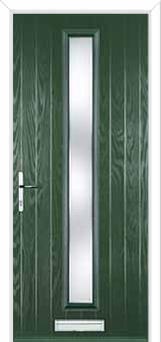 Cottage Long (centre) Kensington Composite Front Door in Green